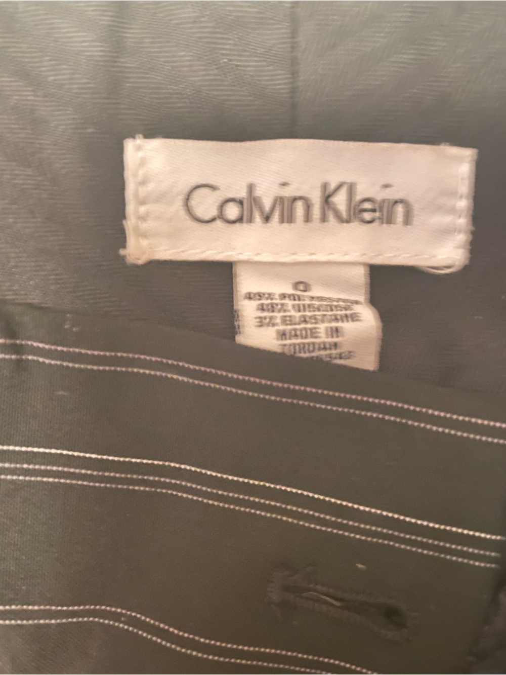 Calvin Klein Black Pinstripe Dress Pants - Size 0 - Picture 8 of 8